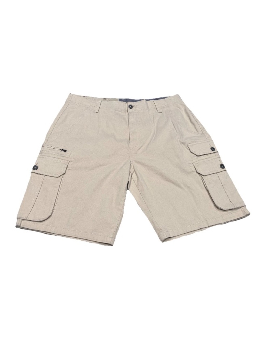 Iron Co. Men's 36W Beige Stretch Cargo Shorts - Utility Pocket Design NWT